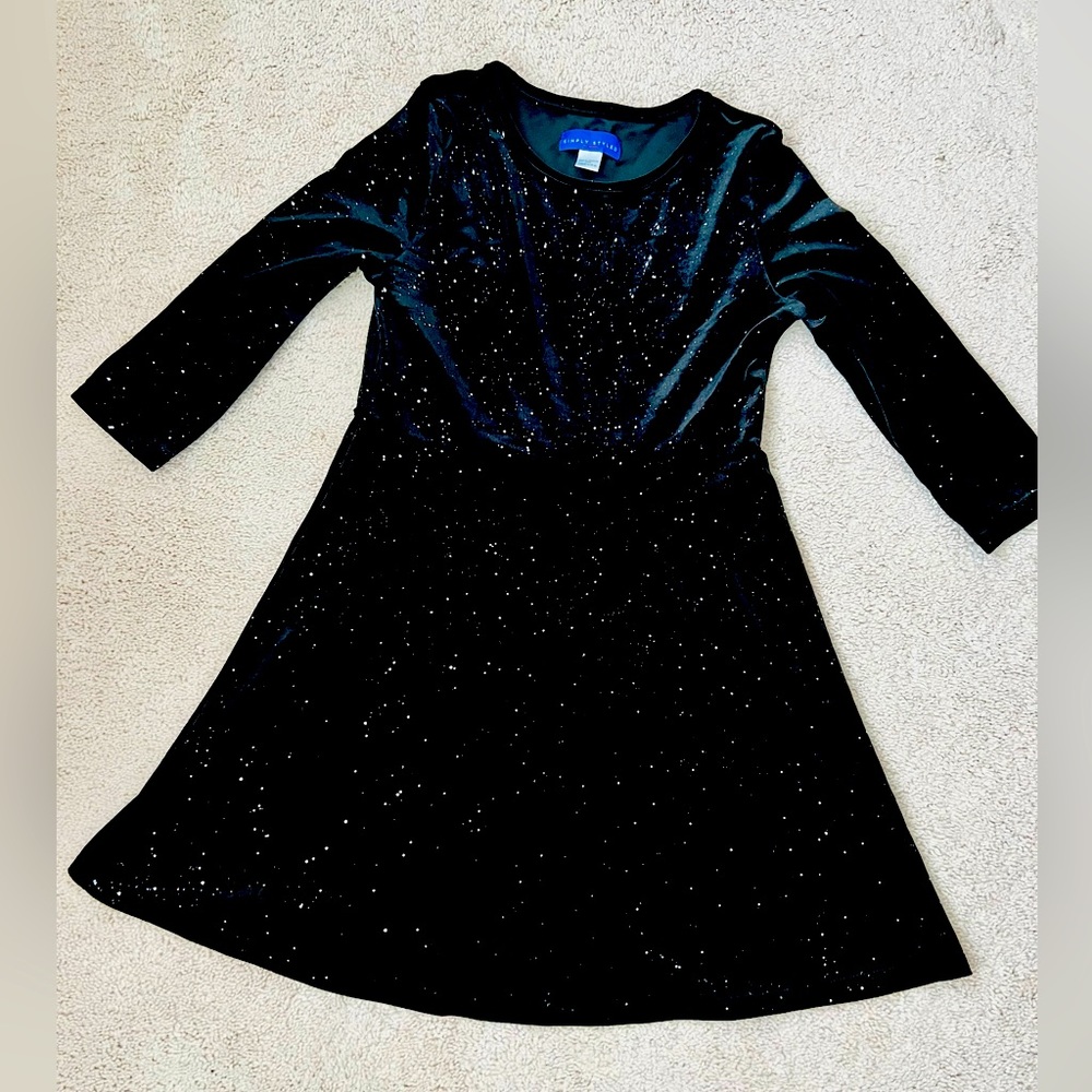 Simply styled Black Sparkly Dress for Girls Size L